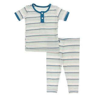 Bamboo Short Sleeve Henley Pajama Set - Culinary Arts Stripe Baby & Toddler Sleepwear