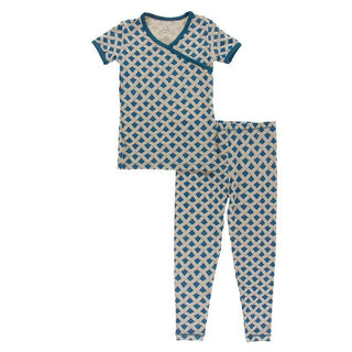 Bamboo Short Sleeve Kimono Pajama Set - Blueberry Pie Baby & Toddler Sleepwear