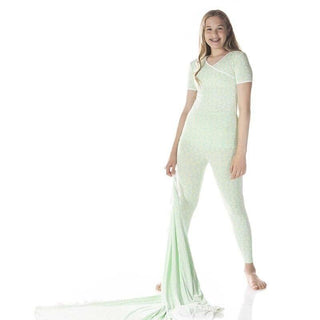 Bamboo Short Sleeve Kimono Pajama Set - Pistachio Chamomile KicKee Pants