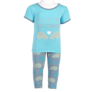 KicKee Pants Short Sleeve Pajama Set, Dusty Sky Porcupine