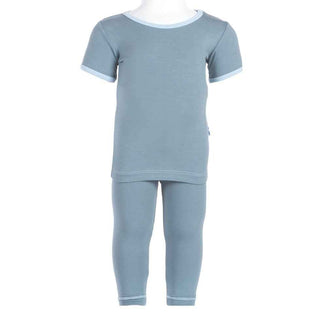 KicKee Pants Short Sleeve Pajama Set, Dusty Sky with Pond