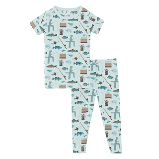 Kickee Pants Short Sleeve Pajama Set - Fresh Air Fishing | Baby Riddle