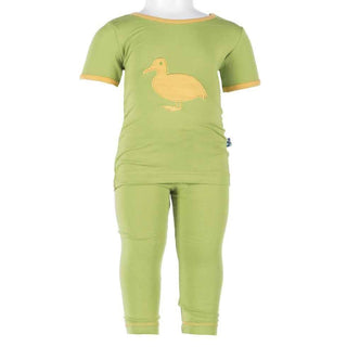 KicKee Pants Short Sleeve Pajama Set, Meadow Duck | Stylish Sleepies offer designs that make bedtime beautiful.