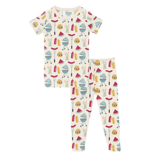 Kickee Pants Short Sleeve Pajama Set - Natural BBQ | Baby Riddle