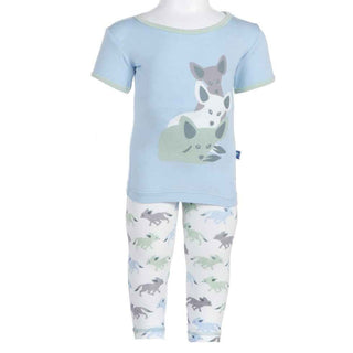 KicKee Pants Short Sleeve Pajama Set, Natural Desert Fox | Stylish Sleepies offer designs that make bedtime beautiful.