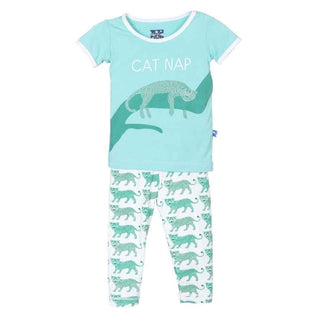 KicKee Pants Short Sleeve Pajama Set , Natural Leopard | Stylish Sleepies offer designs that make bedtime beautiful.