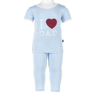 Bamboo Short Sleeve Pajama Set, Pond I Love Dad Baby & Toddler Sleepwear