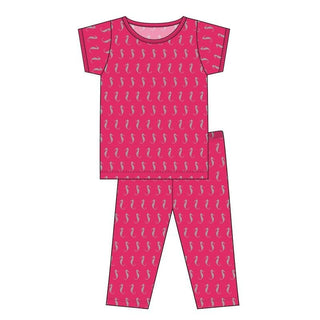 Bamboo Short Sleeve Pajama Set - Prickly Pear Mini Seahorses Baby & Toddler Sleepwear