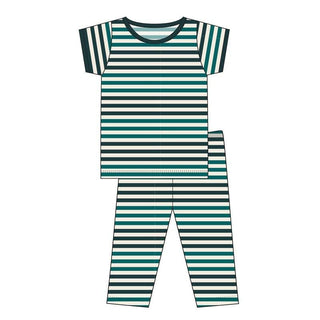 Bamboo Short Sleeve Pajama Set - Wildlife Stripe Baby & Toddler Sleepwear