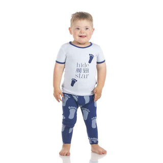 KicKee Pants Short Sleeve Piece Print Pajama Set - Flag Blue Bigfoot