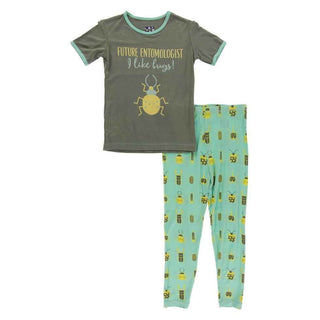 Print Bamboo Short Sleeve Pajama Set - Glass Beetles Baby & Toddler Sleepwear