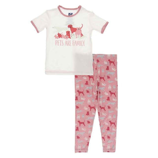 Print Bamboo Short Sleeve Pajama Set - Strawberry Domestic Animals Baby & Toddler Sleepwear