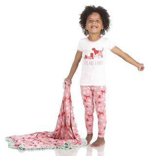 Print Bamboo Short Sleeve Pajama Set - Strawberry Domestic Animals KicKee Pants