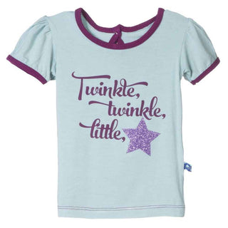 Bamboo Short Sleeve Puff Tee, Jade Twinkle Twinkle Baby & Toddler Tops