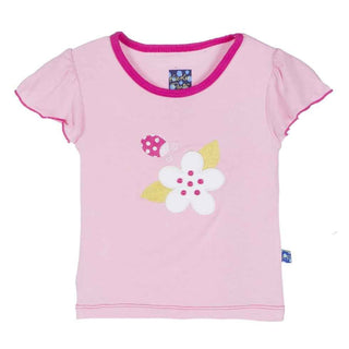 KicKee Pants Short Sleeve Piece Puff Tee, Lotus Ladybug