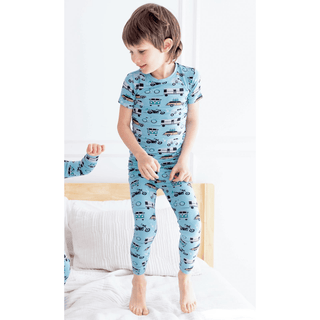 Kickee Pants Short Sleeve Pajama Set - Seaside Blue On the Way | Baby Riddle