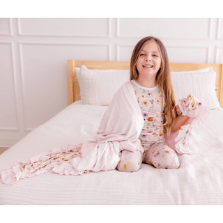 Kickee Pants Short Sleeve Pajama Set - Shrinking Violet Pressed Flowers | Baby Riddle