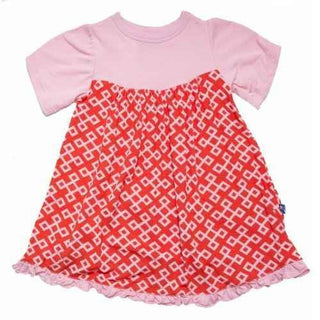 Bamboo Short Sleeve Swing Dress, Poppy Geo Lattice Baby & Toddler Dresses