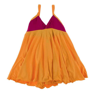 Solid Bamboo Cancun Spaghetti Strap Dress - Rhododendron with Apricot Baby & Toddler Dresses