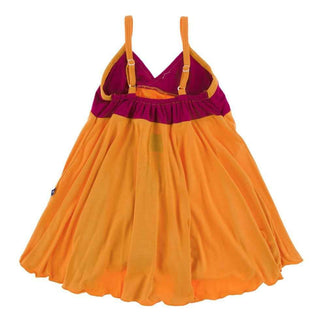 Solid Bamboo Cancun Spaghetti Strap Dress - Rhododendron with Apricot Baby & Toddler Dresses