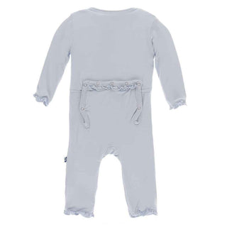 KicKee Pants Solid Classic Ruffle Coverall with Zipper - Dew