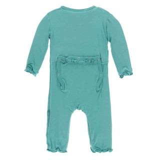 Solid Bamboo Classic Ruffle Coverall with Zipper - Neptune KicKee Pants