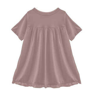 Solid Bamboo Classic Short Sleeve Swing Dress - Antique Pink (SP21) Baby & Toddler Dresses