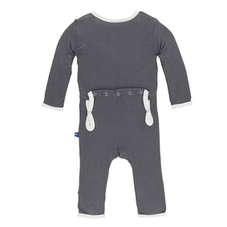 Solid Bamboo Coverall - Stone with Natural KicKee Pants