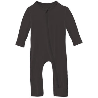 Solid Bamboo Coverall with 2-Way Zipper - Midnight KicKee Pants