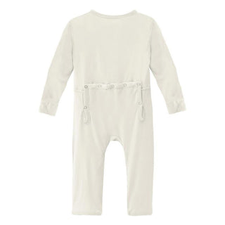 Solid Bamboo Coverall with 2-Way Zipper - Natural KicKee Pants