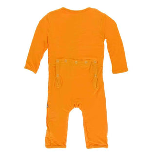 Solid Bamboo Coverall with Snaps - Apricot KicKee Pants