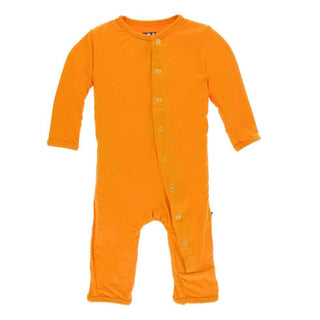 Solid Bamboo Coverall with Snaps - Apricot KicKee Pants