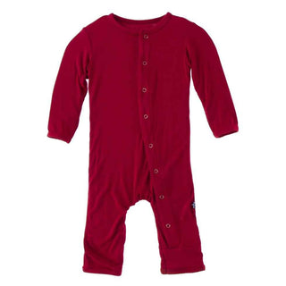 Solid Bamboo Coverall with Snaps - Crimson WC20 Baby & Toddler Sleepwear