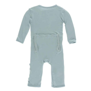 Solid Bamboo Coverall with Snaps - Jade KicKee Pants