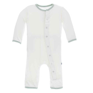 Solid Bamboo Coverall with Snaps - Natural with Aloe Baby & Toddler Sleepwear