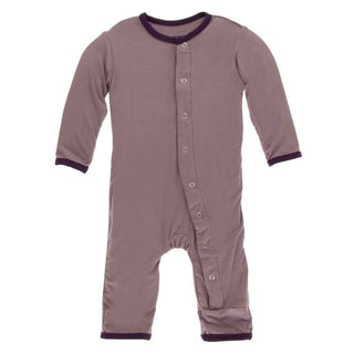 Solid Bamboo Coverall with Snaps - Raisin with Wine Grapes KicKee Pants