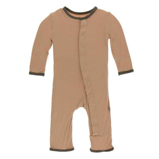 Solid Bamboo Coverall with Snaps - Suede with Falcon Baby & Toddler Sleepwear