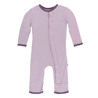 KicKee Pants Solid Coverall with Snaps - Sweet Pea with Fig