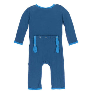 Solid Bamboo Coverall with Snaps - Twilight with Amazon KicKee Pants