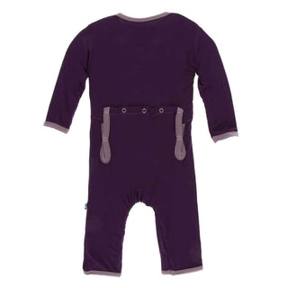 Solid Bamboo Coverall with Snaps - Wine Grapes with Raisin KicKee Pants