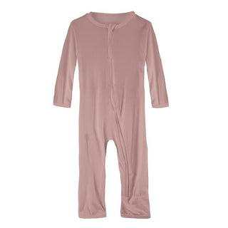 Solid Bamboo Coverall with Zipper - Antique Pink (SP21) KicKee Pants