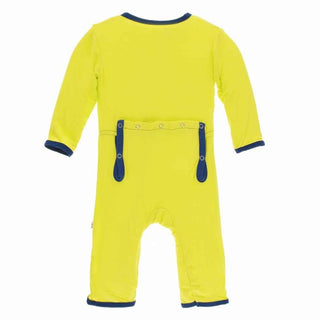 Solid Bamboo Coverall with Zipper - Banana with Flag Blue Baby & Toddler Sleepwear