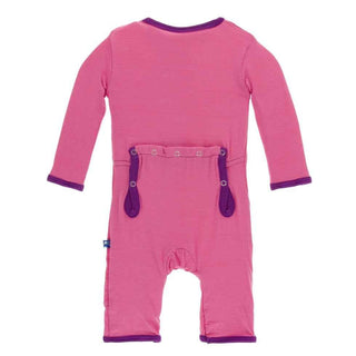 Solid Bamboo Coverall with Zipper - Flamingo with Starfish Baby & Toddler Sleepwear