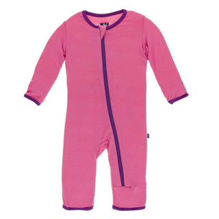 Solid Bamboo Coverall with Zipper - Flamingo with Starfish Baby & Toddler Sleepwear