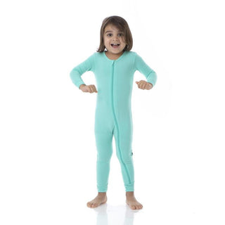 Solid Bamboo Coverall with Zipper - Glass (TBD22) Baby & Toddler Sleepwear