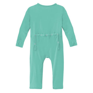 Solid Bamboo Coverall with Zipper - Glass (TBD22) KicKee Pants