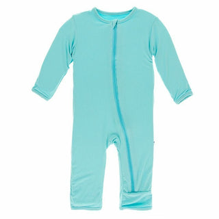 Solid Bamboo Coverall with Zipper - Iceberg Baby & Toddler Sleepwear