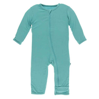 KicKee Pants Solid Coverall with Zipper - Neptune