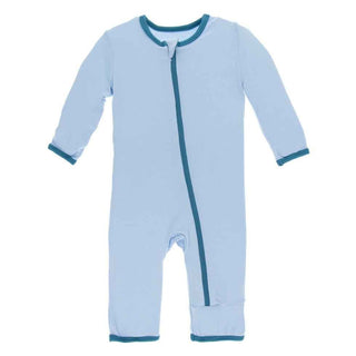 Solid Bamboo Coverall with Zipper - Pond with Seagrass Baby & Toddler Sleepwear