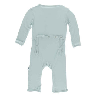 Solid Bamboo Coverall with Zipper - Spring Sky Baby & Toddler Sleepwear